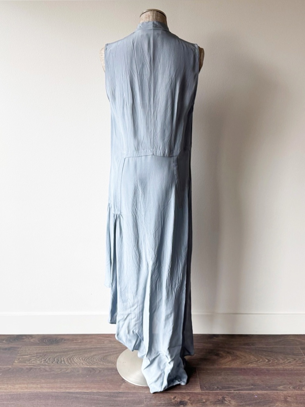 Marni Blue Asymmetric Creased Viscose Dress - Picture 8 of 17